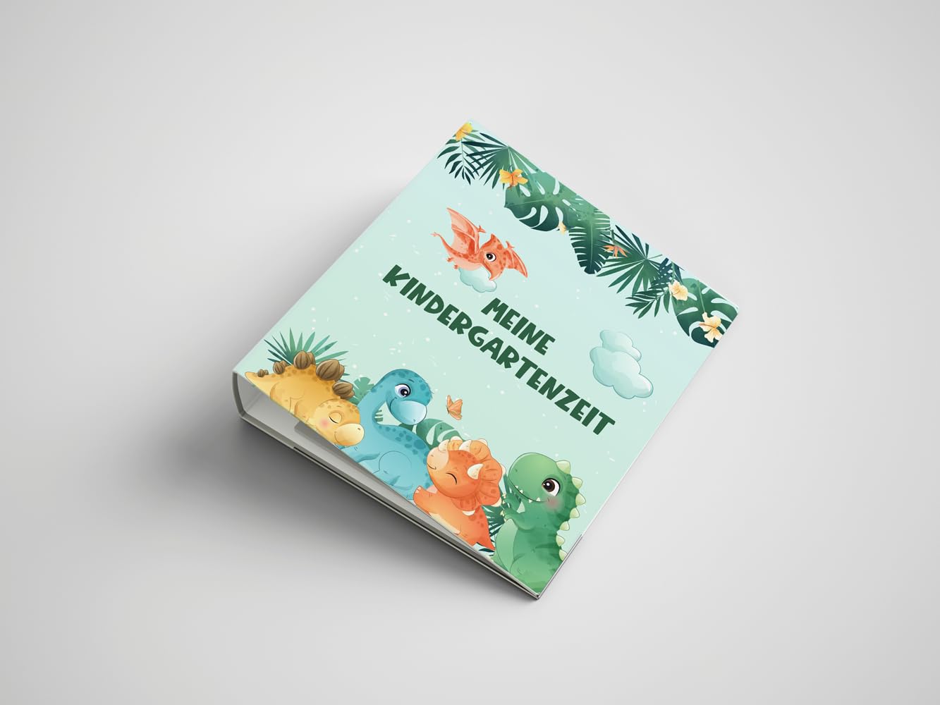 Friendly Fox Dino Binder for Kids, Memories of Kindergarten, My Kindergarten Time DIN A4 Folder for 350 sheets, spine width 5.6 cm