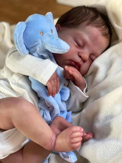 Anano dolls Reborn Silicone Closed Eyes 50CM Large Realistic Baby Doll Baby Reborn (white)