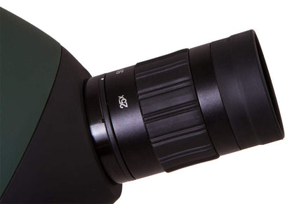Levenhuk Blaze Base 70 Portable Spotting Scope with BK-7 glass optics, metal table tripod, and carrying case for observing wildlife, urban, and natural landscapes.