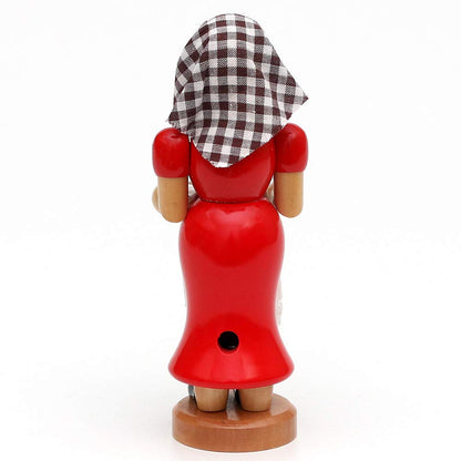Elf workshop collection wood incense woman incense man incense figure dumpling woman with smoking pot 7 x 8 x 17 cm