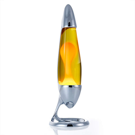Mathmos Neo lava lamp for children and adults (chrome - yellow/orange)