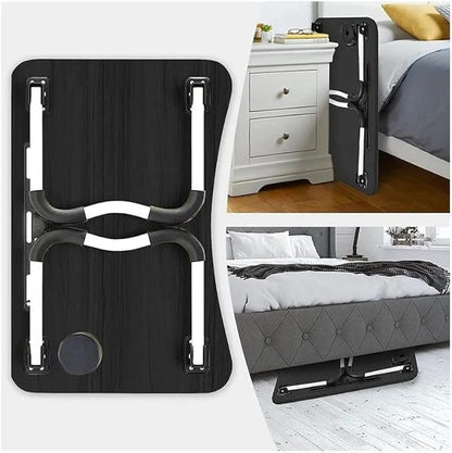 Laptop table, tray table, foldable and portable laptop bed table, reading table, breakfast tray, notebook table, drink holder, book tray, for living room, office, and on the go, sofa or floor | 60 x 40 cm, black