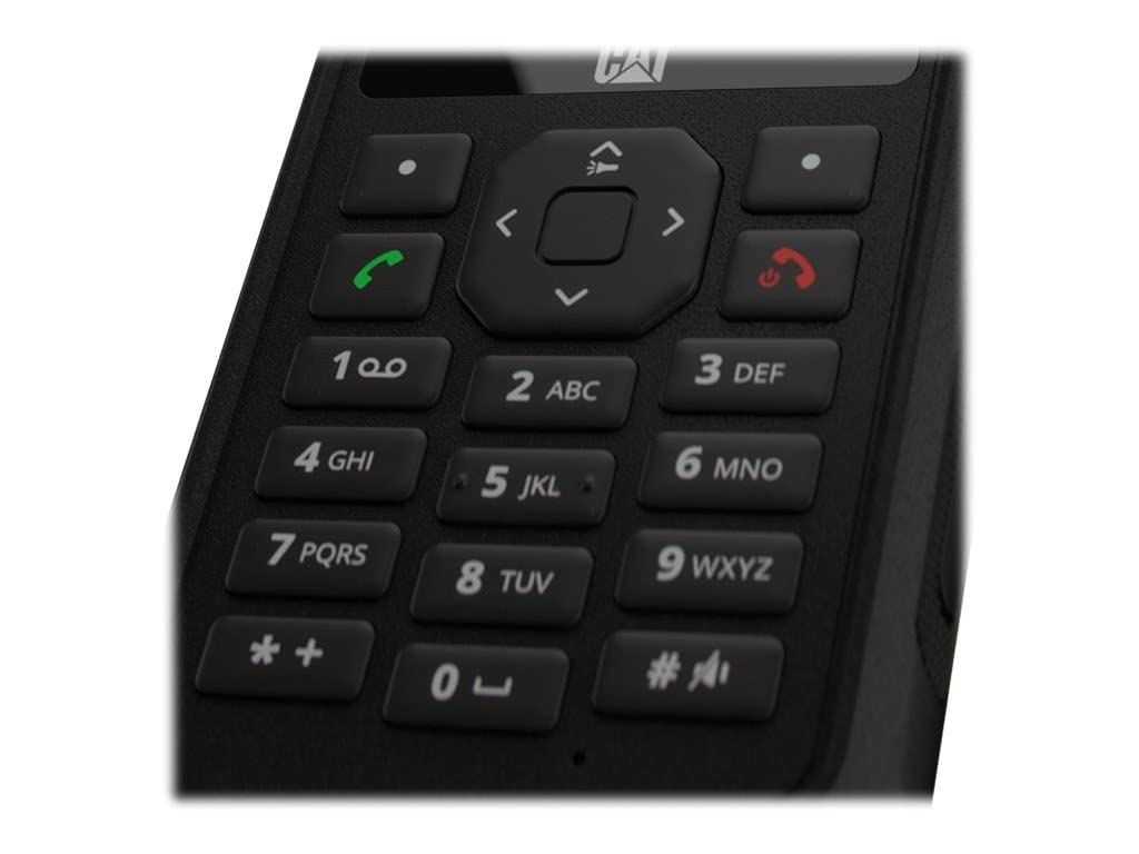 CAT B40 - Robust outdoor phone with 4G LTE (drop-proof, water & dustproof to IP69 and MIL SPEC 810H, antimicrobial, 100-lumen flashlight, 2MP camera, 2.4" display, 30-day battery) in black.