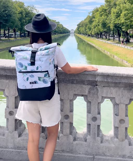 Ela Mo's backpack for women | Stylish and practical | for university, travel, leisure, work | with laptop compartment & anti-theft pocket | Waterleaf Gold