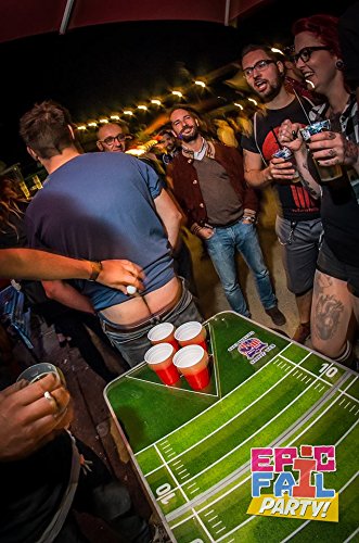 Evil Jared's Hasselhoff Premium Beer Pong Table Includes 6X Beer Pong Balls with Foam Holder | College Quality with Official Beer Pong Dimensions - College Table | American Football Field Table