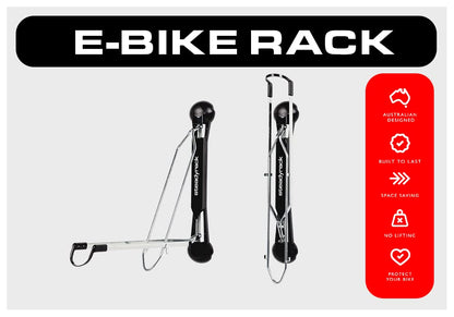 Steadyrack bike wall mount - E-bike - bicycle wall mount - storage solution for your home, garage, or bike park.