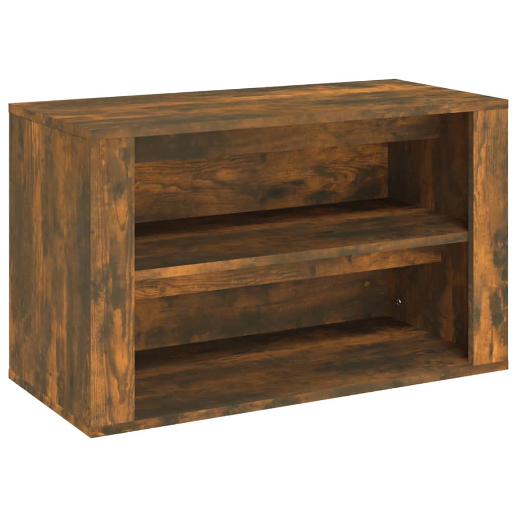 FIRBNUS shoe rack smoked oak 75x35x45 cm wood composite shoe organizer shoe storage shoe cabinet wood shoe rack wood cabinet for entryway hallway ample storage practical & elegant