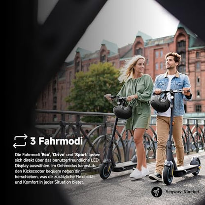 Segway-Ninebot MAX G30D II, street-legal electric scooter for adults, max. 20 km/h speed, 65 km range, Long Range (2021 Version), gray