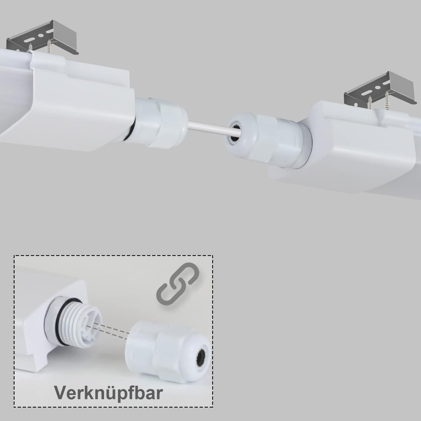 CBJKTX LED moisture-proof luminaire 120CM with motion sensor ceiling lamp - 36W bathroom lamp IP65 waterproof cellar lamp neutral white 4000K ceiling light fluorescent tube for garage workshop kitchen office
