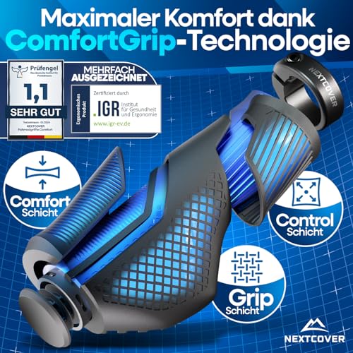 NEXTCOVER® Ergonomic Bike Grips with Comfort-Grip Technology I Universal & MTB Grips I Handlebar Grips I Comfort+