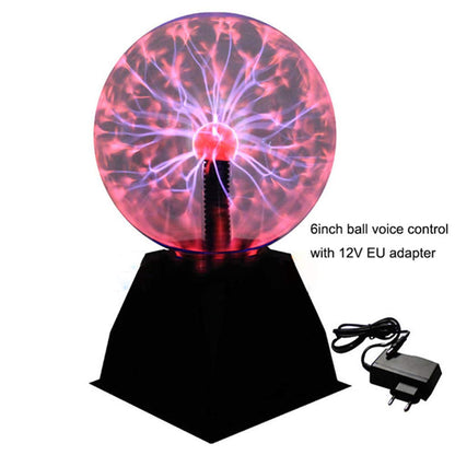 DELIPOP 6 Inch Magical Plasma Ball, Globe Sphere Light Touch and Sound Sensitive Plasma Ball Electrostatic Globe, 220V, Red Light