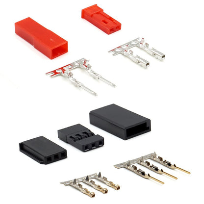 55 sets of servo connectors, male, female, crimp pin cable set with crimp tool, compatible with JR JST SYP Futaba for Hitec Spektrum RC.