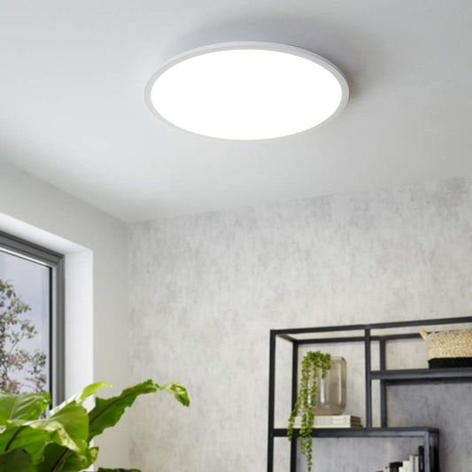 EGLO connect LED ceiling light SARSINA-C Panel, Smart Home ceiling lamp, Material: Aluminum, plastic, Color: White, Ø 80 cm, incl. remote control, dimmable, adjustable white tones and colors