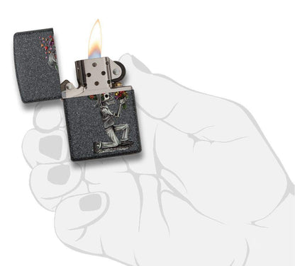 ZIPPO - Day of Dead Skulls 2-piece Set - Iron Stone - Storm lighter, refillable, in a high-quality gift box