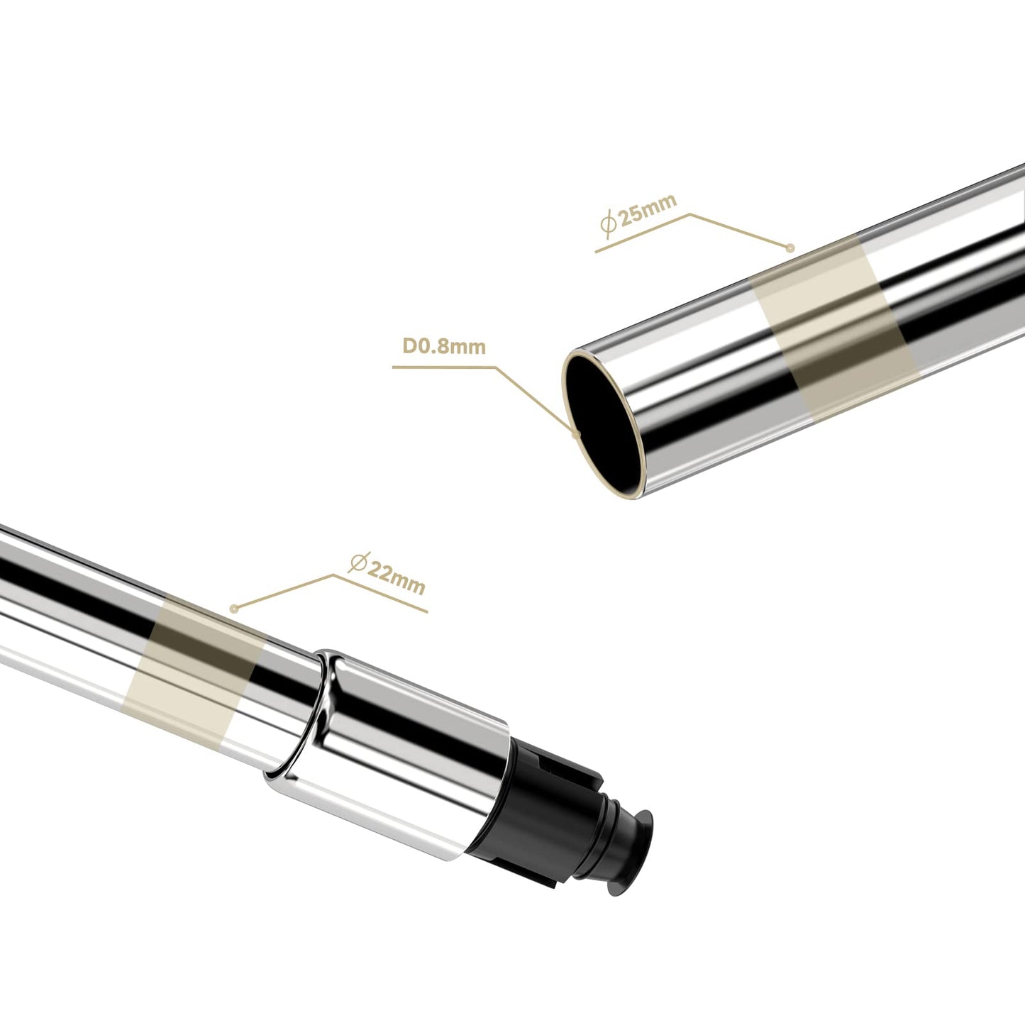 L-Shaped Shower Curtain Rod - Expandable stainless steel shower curtain rod (70-100x90-120cm) with 24 rings. Ideal for bathrooms, bathtubs, and dressing rooms. Drilling required.