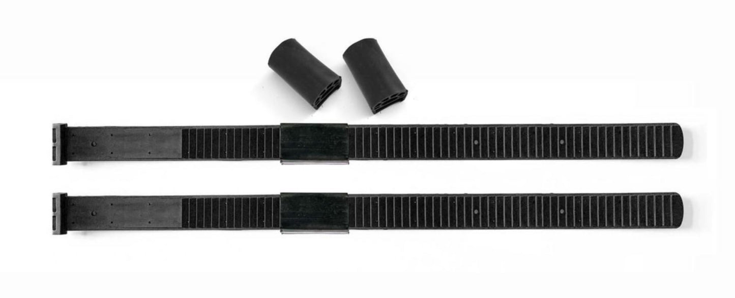 Atera 022737 Restraint bands for spacer bars - set of 2, TPU steel reinforced, includes replacement rubber pads, Black 600 mm length