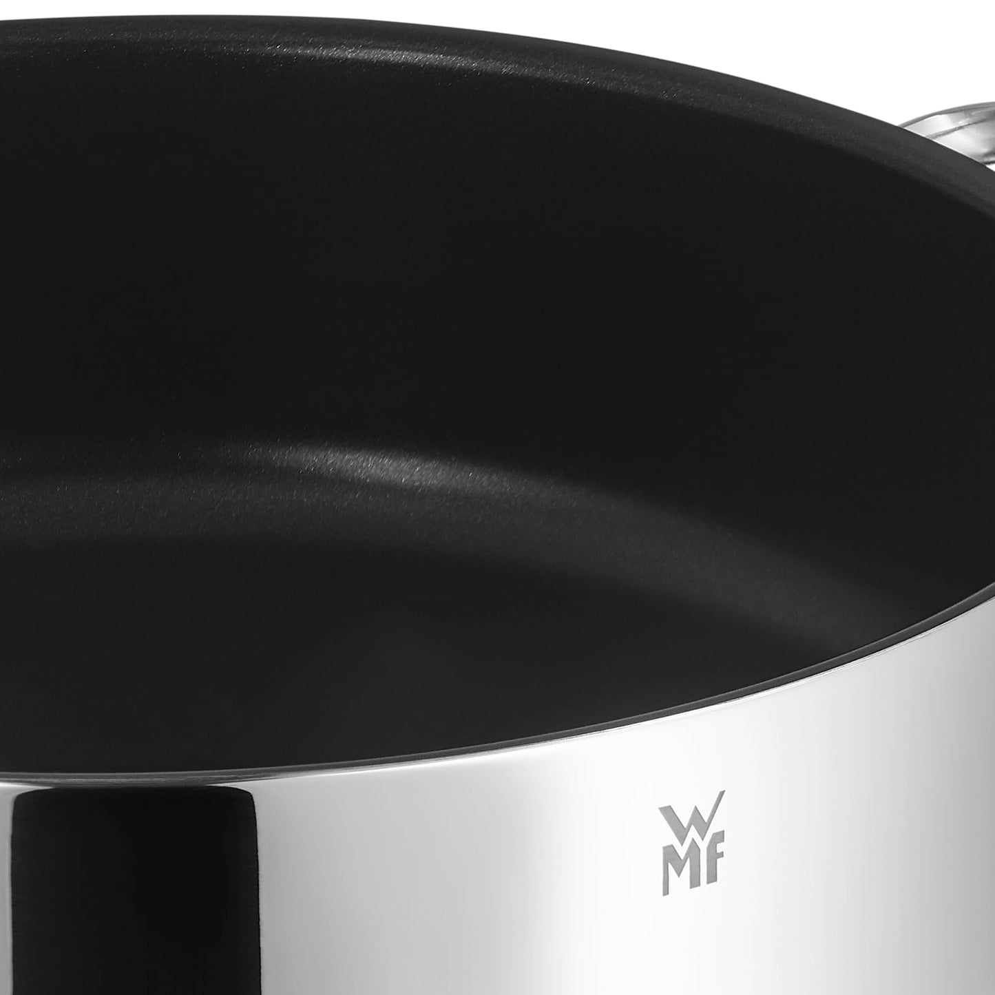 WMF 28cm high-sided frying pan, induction roaster, covered stew pot 5.0L, induction pan, Cromargan coated stainless steel, oven-safe, non-stick coated, high rim.