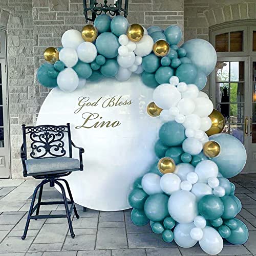 Green Balloon Garland, 112 pcs Dark Green Balloon Garland, Balloons Birthday Wedding, Green Gold White Balloons, Green Balloons Set for Wedding Baby Shower Baby Party Bridal Party Birthday Decoration