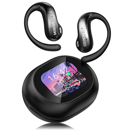 MINISO MS188 AI Translator Headphones, 3-in-1 translation headphones for 134 languages with LCD touchscreen, Bluetooth 5.4 language translator headphones, suitable for studying, traveling, and business.