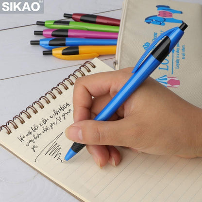 Sikao Grip Slimster Retractable Ballpoint Pen, Bulk Pack Black Ink Medium Point 1.0mm, Push Ballpoint Pens for School and Office, Click Ballpoint Pen (60 Pack)