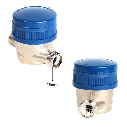 MaxAwe 15mm 1/2 inch Cold Water Meter Garden, Eiched Cold Water Meter with Fittings and Protective Cover, Faucet Meter for Garden and Household