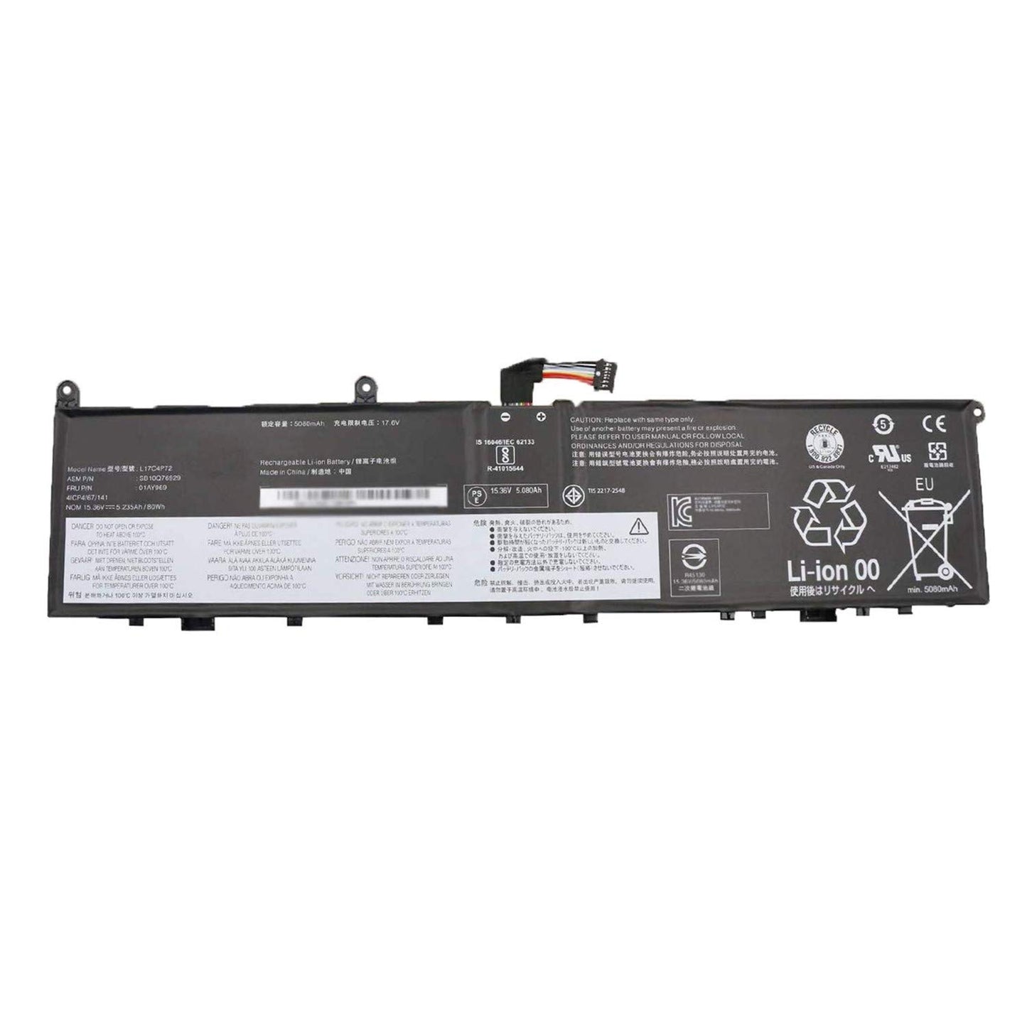 01AY969 L17C4P72 SB10Q76929 SB10Q76928 01AY968 L17M4P72 L18M4P71 SB10S57317 01YU911 Laptop Battery Replacement for Lenovo ThinkPad P1 X1 Extreme 1st Gen 2018 2nd Gen 2019 Series (15.36V 80Wh 5235mAh)