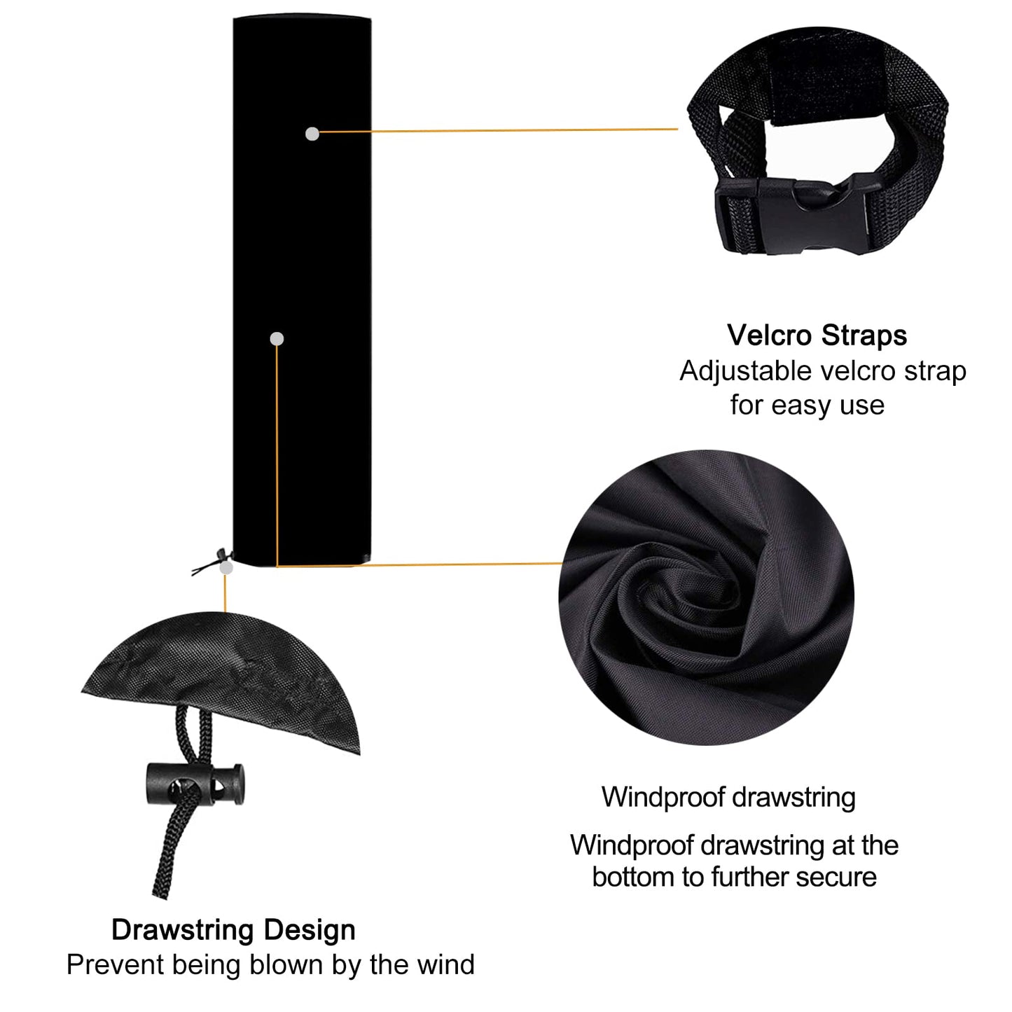 Protective cover for solar shower, 420D solar shower cover with UV coating, waterproof cover for solar shower in garden, outdoor shower cover (245 * 30 cm)