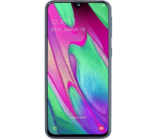 Samsung Galaxy A40 Smartphone (5.9 inch) with 64GB internal storage, 4GB RAM, Dual SIM, black color - German Version