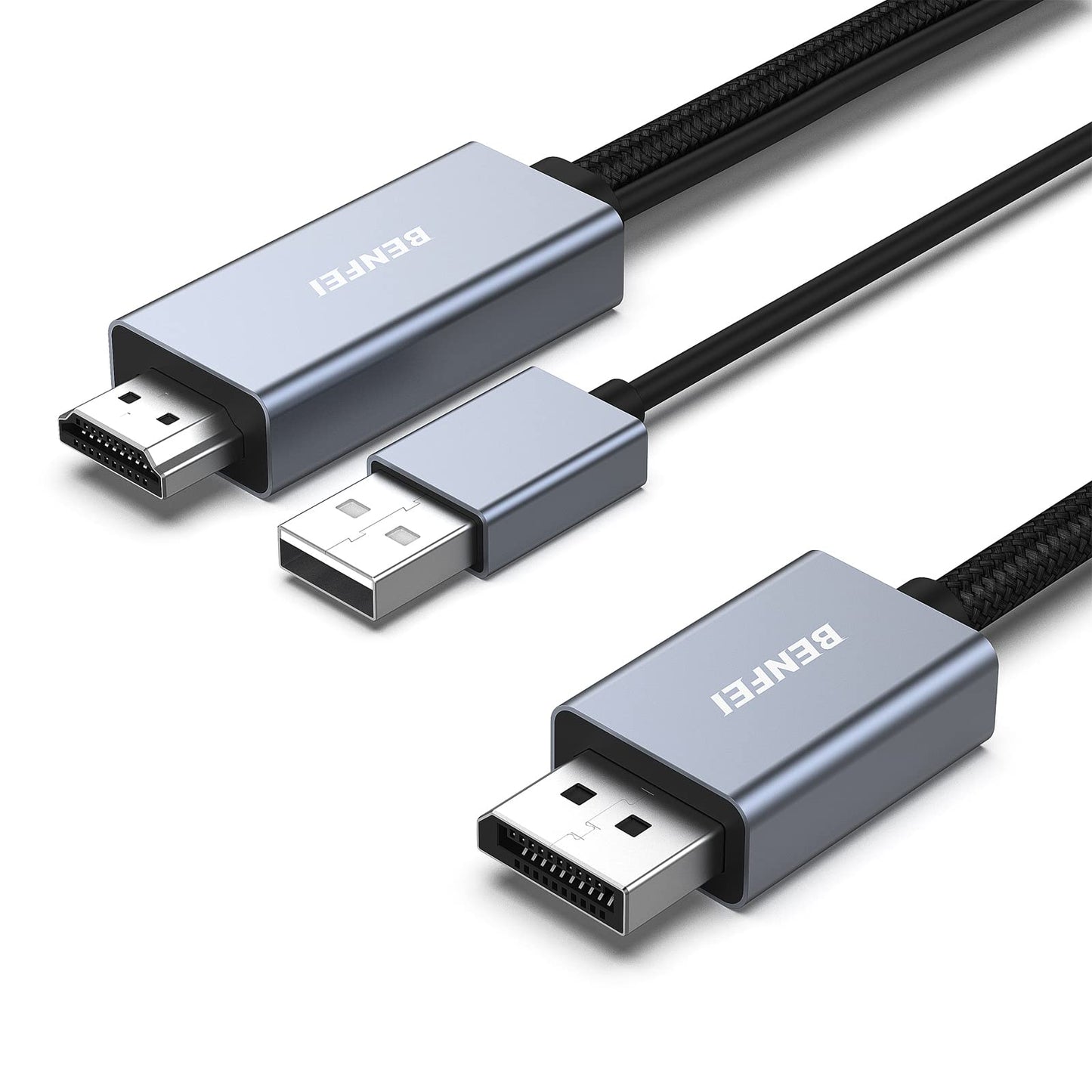 BENFEI HDMI to DisplayPort Cable 6ft, HDMI to DisplayPort Monitor compatible with PC graphics card laptop PS5 Xbox One (360) supports 4K@60Hz 2K@144Hz 1080P@165Hz