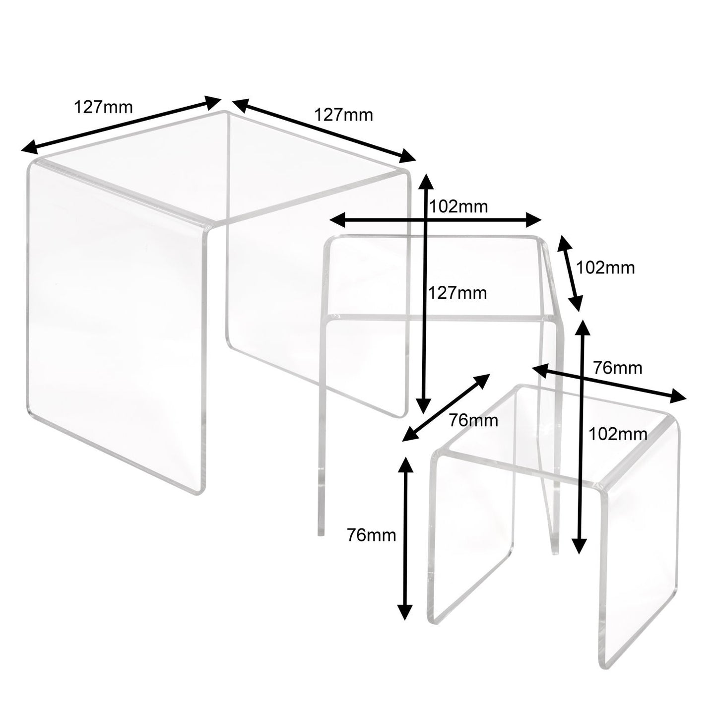 3-piece set of acrylic decorative bridges/pedestals/U-stands/U-display stands/decorative angles/acrylic