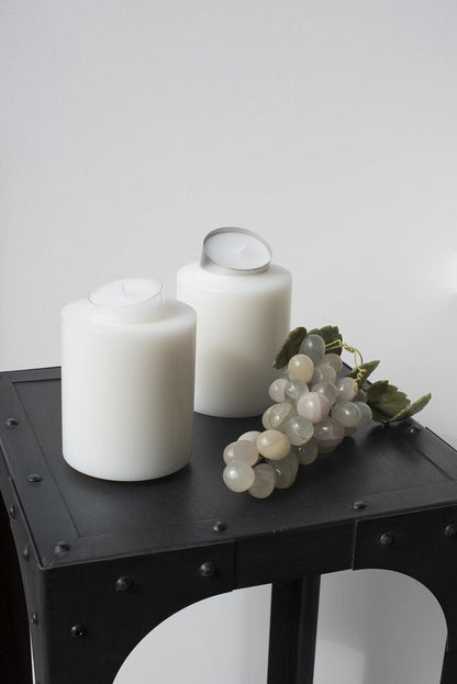 EDZARD tea light holder constant candle Cornelius, diameter 10 cm, height 15 cm, White