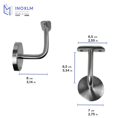 INOXLM Stainless Steel Handrail ⌀ 33.7mm Staircase railing Stainless Steel AISI 304 with Satin Finish, Staircase railing Made in Italy, Stainless Steel Handrail DIY, Ideal staircase railing for interior and exterior (160 cm)