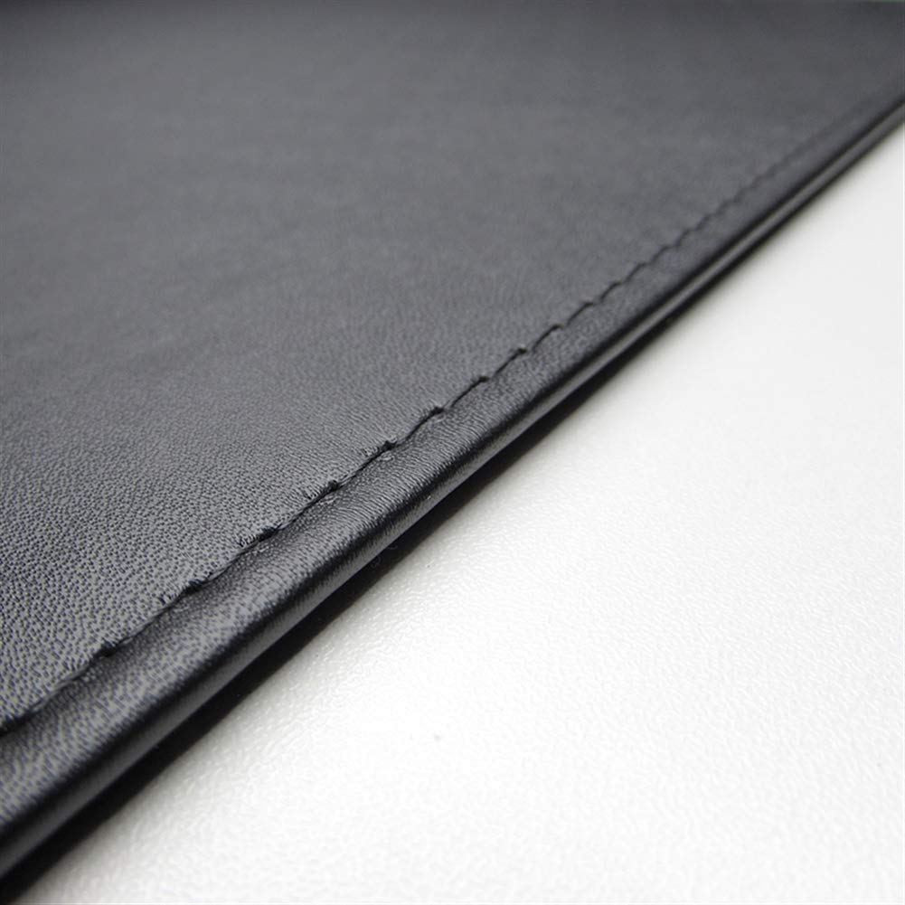SK Studio Desk Pad with Edge Protection Waterproof PU Leather, Non-Slip with Edge Locking Mouse Pad for Computer Keyboard, PC, and Laptop Black 90x48cm
