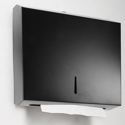 Cabilock Wall-Mounted Bath Bag Dispenser C Fold Paper Towel Dispenser Multi-Fold Towel Dispenser (Black)
