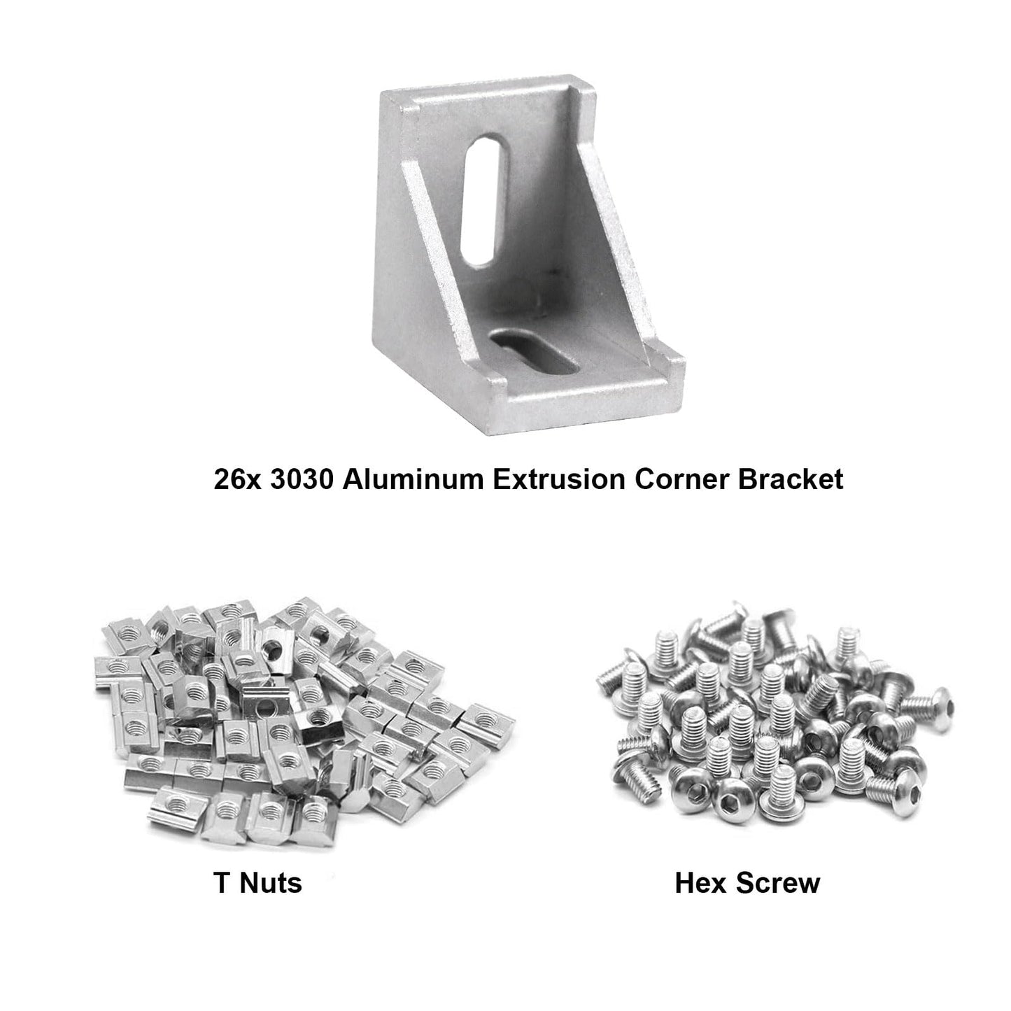 iMetrx 26 pieces 30x30 aluminum profile aluminum angle corner connector aluminum profile 30x30 angle (silver) from