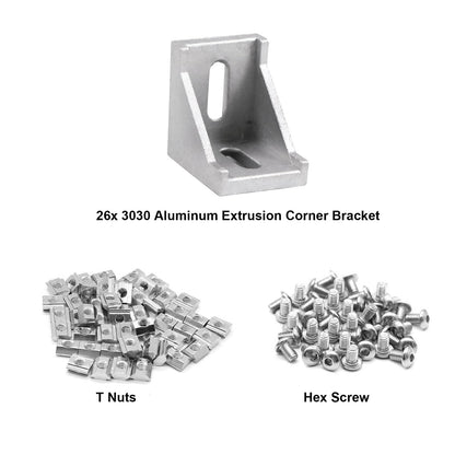 iMetrx 26 pieces 30x30 aluminum profile aluminum angle corner connector aluminum profile 30x30 angle (silver) from