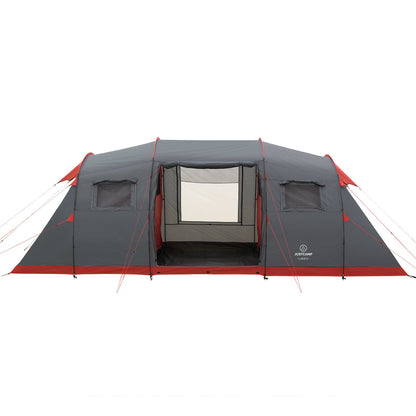 Justcamp Lake 6 Camping Tent, family tent for 6 people, 2 sleeping cabins, tunnel tent with standing height, large, stable, waterproof for festivals, XXL dome tent, portable with carrying bag, tent for families.