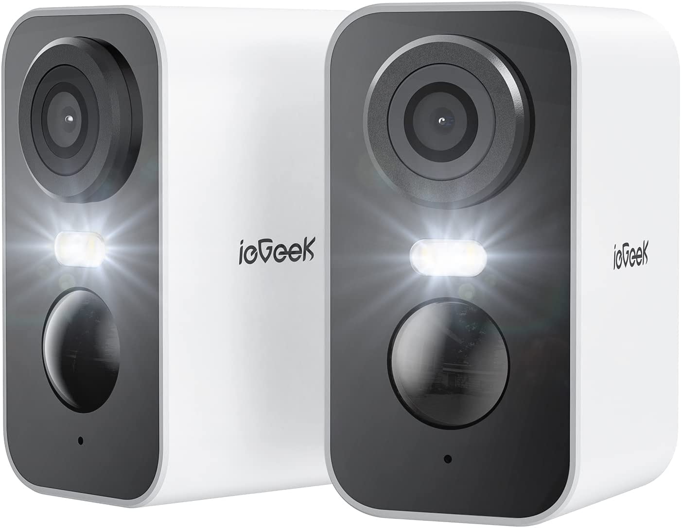 ieGeek 2K 3MP Outdoor Security Camera with Solar, Wireless Battery Powered Camera with Colorful 15m Night Vision, PIR Motion Sensor (2pcs)