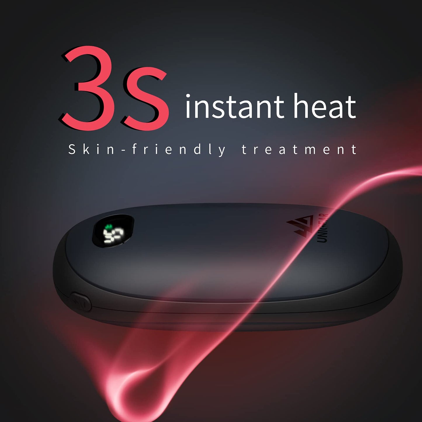 Unigear Hand Warmer rechargeable, 5200mAh Reusable electric Hand Warmer Powerbank USB portable with adjustable heat levels of 35-55°C & digital display, warmth for Raynauds outdoor hiking