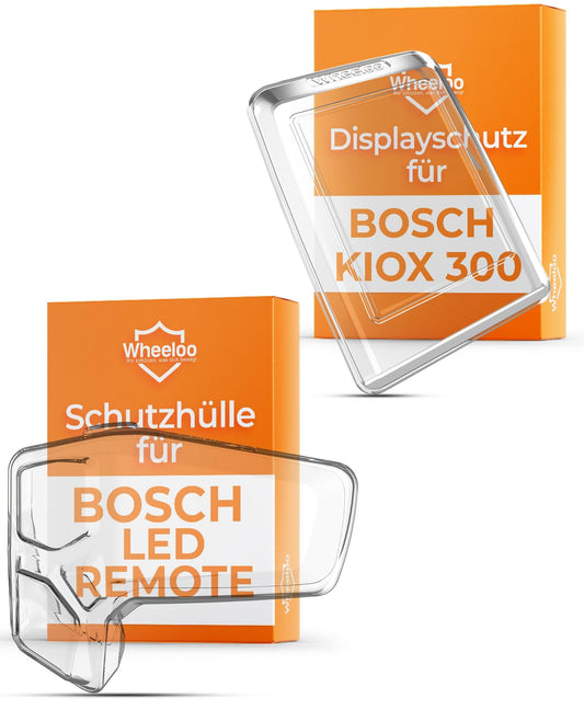 WHEELOO 2 pack clear protective covers for Bosch LED Remote & Kiox 300 E-bike display. Water resistant cover for E-bike display, keeps it safe from rain.	E-bike accessory for protection while cycling in bad weather.