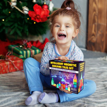 Desire Deluxe Magnetic Building Blocks Montessori Toy for Kids, Magnetic Blocks for Boys and Girls, Ages 3 4 5 6 7 8, 57pc Set