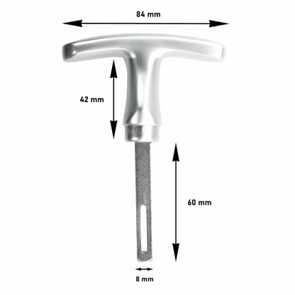 INTRA-TEC garage door handle with interior handle, aluminum F1, ergonomic, 8x60 mm set.
