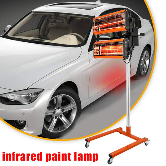 TIXBYGO Paint Dryer Infrared Dryer Lamp Auto Body Repair Paint Dryer (2200W, 2 Lamps, 40-100°C, Drying Area 800 x 800mm, Max. Height 170cm, Timer 1-30 min)