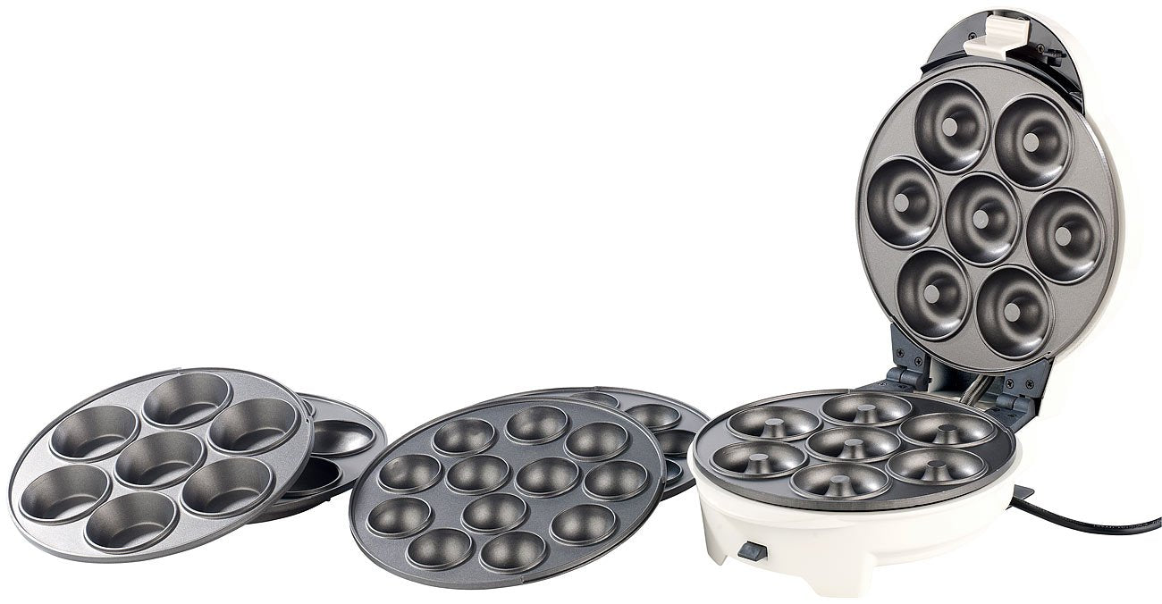 Rosenstein & Söhne Cake Pop Maker 3 in 1: 3in1 Donut, Cupcake, and Cake Pop Maker with non-stick coating (Donut Cake Pop, muffin &, baking tray)