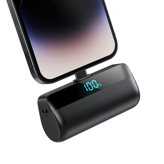Feob Mini Powerbank for iPhone 5200mAh, 20W PD Fast Charging Power Bank Small Ultra-Compact with LED Display, External Battery Pack compatible with iPhone 14/14 Plus/13 Pro/13/12/11/XS/XR/8/7/6/5, etc.
