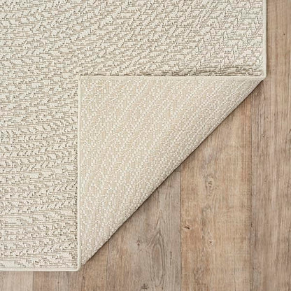 The carpet Kansas - durable indoor and outdoor rug in natural jute look, weatherproof, suitable for terrace and garden, cream, approx. 80 x 250 cm.