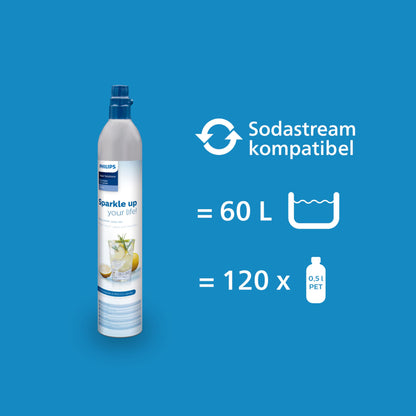 Philips Water ADD4902BK/10 GoZero water carbonator, plastic, 1 liter, black