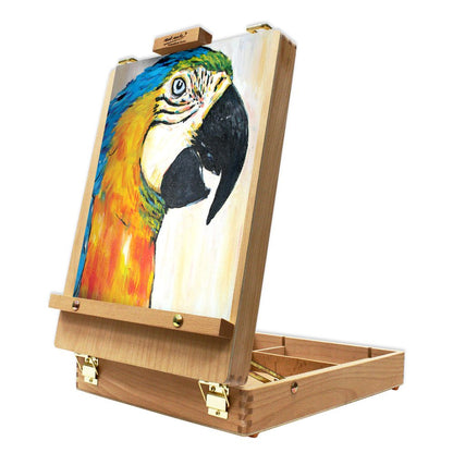 Mont Marte Adjustable Wooden Easel, Portable Painting Easel, Tabletop Easel with Storage Space for Brushes, Paints, and Drawing Supplies
