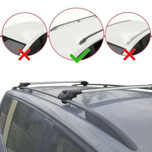 Alpine compatible with Ford Kuga 2 (C520) 2013-2019 ACE-1 Roof Rack Roof Rack Car Luggage Rack Gray Aluminum 2 Bars