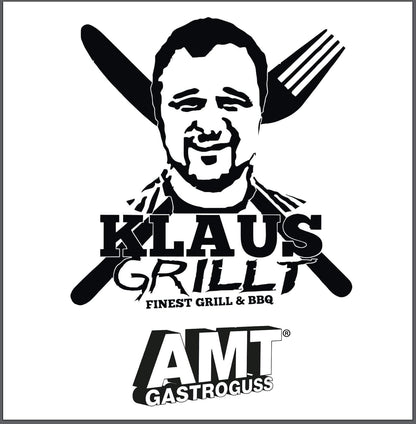 AMT Gastroguss Klaus grills German Oven Set, large version, 42x28 cm, German Oven Roaster/German Oven Cast Lid with grill base, cast aluminum, Lotan® non-stick coating, AMZN-KG-4228-Set